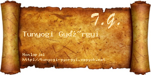 Tunyogi Györgyi névjegykártya